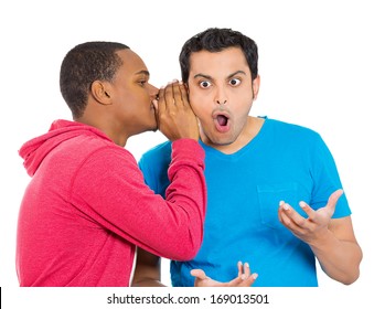 Closeup Portrait Guy Whispering Into Mans Stock Photo (Edit Now) 168853328