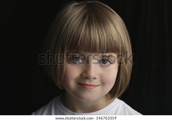 Closeup Portrait Happy Cute Little Girl Stock Photo Edit Now