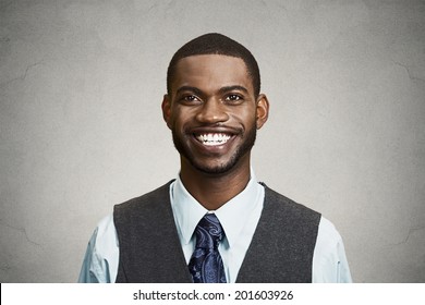 Closeup Portrait, Headshot, Handsome Happy, Young, Smiling Business Man, Confident Student, Real Estate Agent, Isolated Black Grey Background. Positive Face Expressions, Emotions, Feelings, Attitude