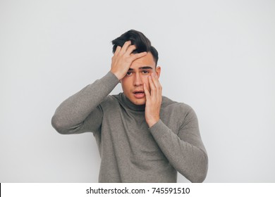 Closeup Portrait, Headshot, Handsome Happy, Young, Serious Business Man, Confident Student, Real Estate Agent, Isolated Black Grey Background. Positive Face Expressions, Emotions, Feelings, Attitude