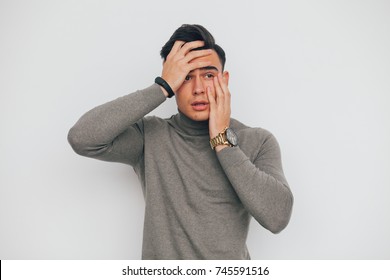 Closeup Portrait, Headshot, Handsome Happy, Young, Serious Business Man, Confident Student, Real Estate Agent, Isolated Black Grey Background. Man Fashion Look, Emotions, Feelings, Attitude