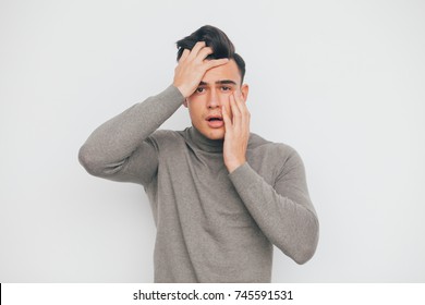 Closeup Portrait, Headshot, Handsome Happy, Young, Serious Business Man, Confident Student, Real Estate Agent, Isolated Black Grey Background. Man Fashion Look, Emotions, Feelings, Attitude