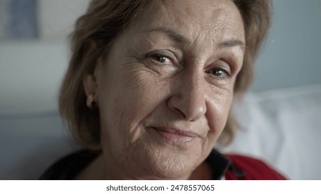 Close-Up Portrait of Joyful Elderly Woman - Expressive Eyes and Warm Smile - Powered by Shutterstock