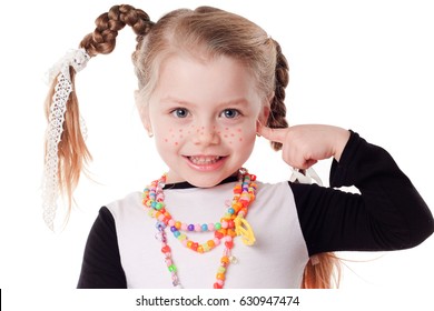 closeup portrait of little beautiful girl,  Pippi Longstocking