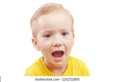 Closeup Portrait Little Boy Screaming Out Stock Photo 1252722835 ...