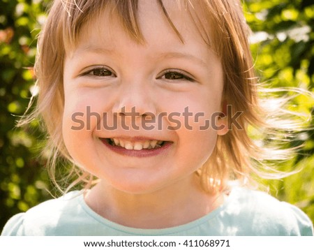 Similar – Small child with long blond hair