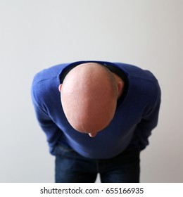 closeup portrait man with bald head