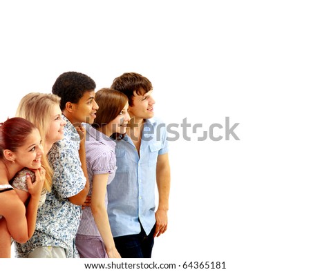 Similar – Image, Stock Photo Group of young people with surfboards having fun outdoors in summer day