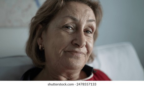 Close-Up Portrait of a Mature Woman with a Content Smile - Expressive Facial Features - Powered by Shutterstock