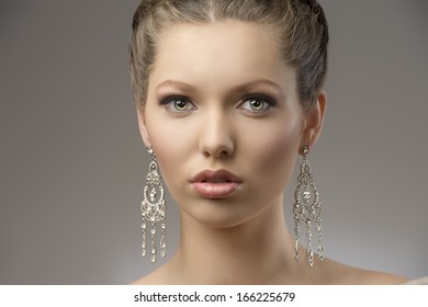 Closeup Portrait Very Beautiful Brunette Girl Stock Photo 166225679 ...