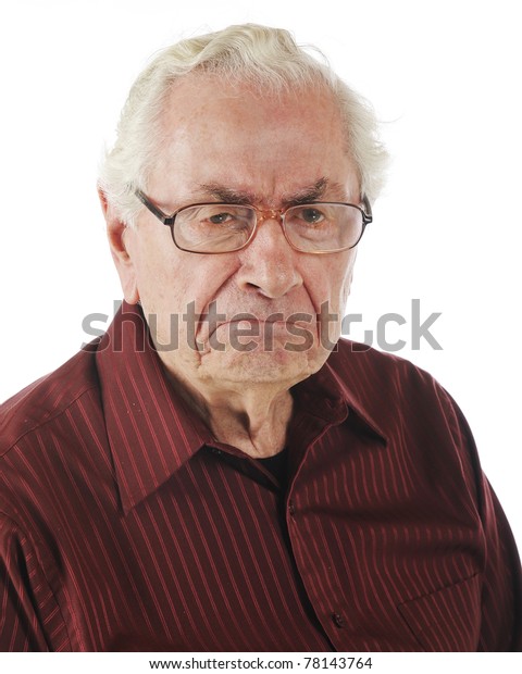 Closeup Portrait Very Grumpy Senior Man Stock Photo (Edit Now) 78143764