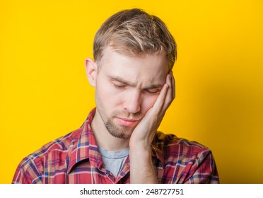 Closeup Portrait Very Tired Falling Asleep Stock Photo 248727751 ...