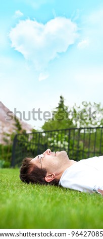 Similar – Woman with sunglasses raising her arms over nature background