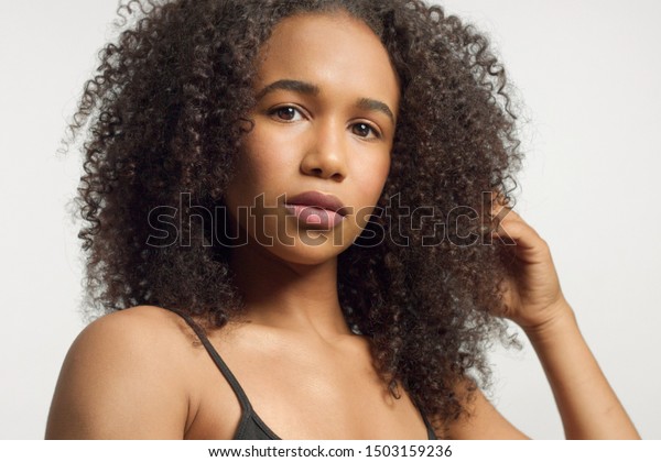 Closeup Portrait Young Mixed Race Model Stock Photo Edit Now