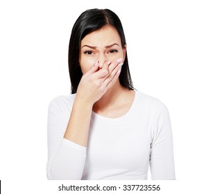 4,579 Girl holding nose bad smell Images, Stock Photos & Vectors ...