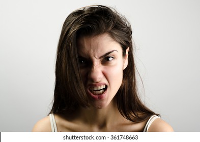 Closeup Pose Of An Angry Woman