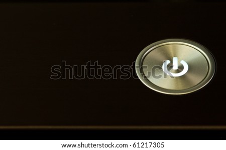 close-up of a power on button