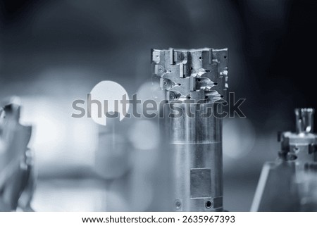 Close-up of precision cnc machine part in industrial setting.