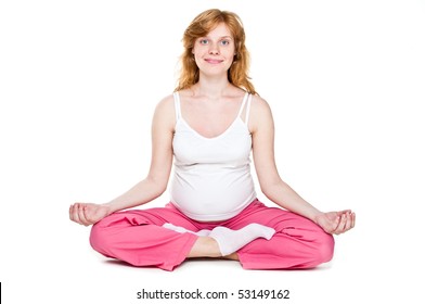 Closeup Pregnant Womans Sitting Position Lotus Stock Photo (Edit Now ...