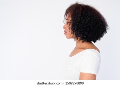 Closeup Profile View Of Young Beautiful African Woman