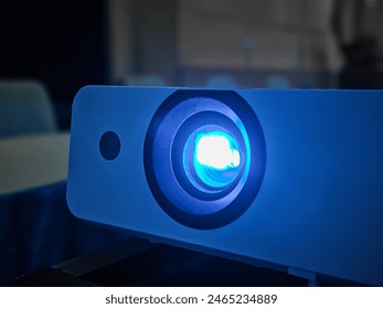 Close-up of projector lens light showing exposure - Powered by Shutterstock