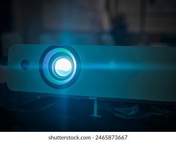 Close-up of projector lens light showing exposure - Powered by Shutterstock