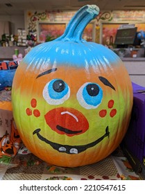 Closeup Pumpkin Decorating In The Holiday 