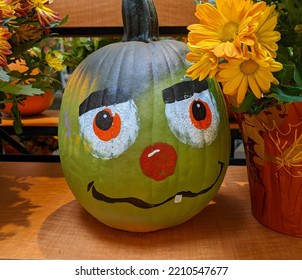 Closeup Pumpkin Decorating In The Holiday 