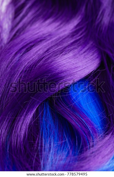 Closeup Purple Turquoise Blue Dyed Hair Royalty Free Stock Image