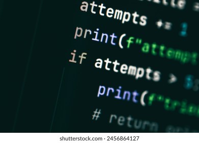 Close-up of Python code on a computer screen