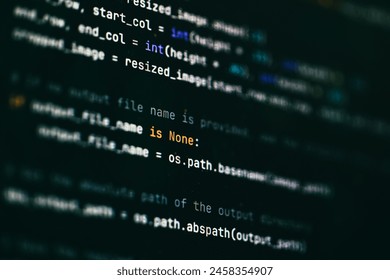 Close-up of Python code on a computer screen