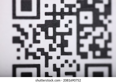 Close-up Qr Code Image. Selective Clarity Qr Code Photo