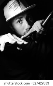 closeup of rapper