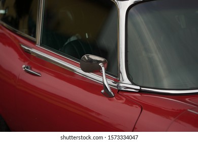 Close-up Of A Red British Classic Sportscar.