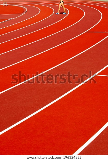 Red Running Track Lines Athletic 