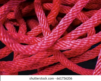 Closeup Of Red Tangled Rope