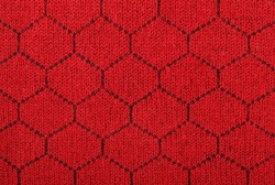 Close-up Of Red Texture Fabric Cloth, Textile Background. High Resolution Photo. Full Depth Of Field.