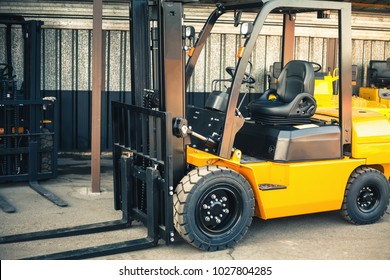 Closeup Reliable Heavy Loader, Truck. Heavy Duty Equipment Background