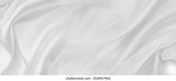 Closeup of rippled white silk fabric lines - Shutterstock ID 1530917942