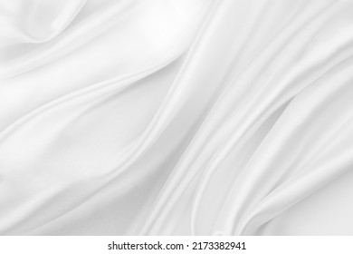 Closeup Rippled White Silk Fabric Texture Stock Photo 2173382941 ...