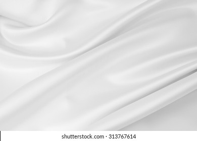 Closeup of rippled white silk fabric - Shutterstock ID 313767614