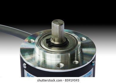 Closeup Of Rotary Encoder On Gradient Background