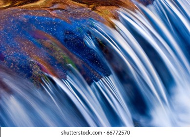 Closeup Rushing Water Cascade