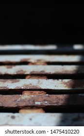 Closeup Of A Rusty Metal Staircase At Graffiti Alley In Toronto