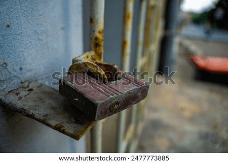 Similar – Image, Stock Photo Rusty padlock on an old grave at the Wilmersdorf forest cemetery in Stahnsdorf