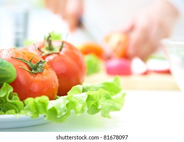  Close-up of salads with fresh vegetables - Powered by Shutterstock