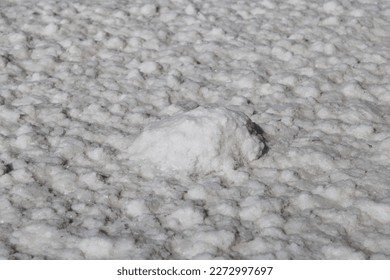 Close-up of salt at a salt pan