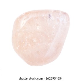 closeup of sample of natural mineral from geological collection - polished Morganite (Vorobyevite, pink Beryl) gemstone isolated on white background - Shutterstock ID 1628954854