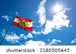 Closeup of Santa Catarina state flag in Brazil.