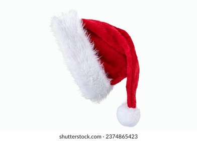 Close-up of Santa hat isolated on a white background.